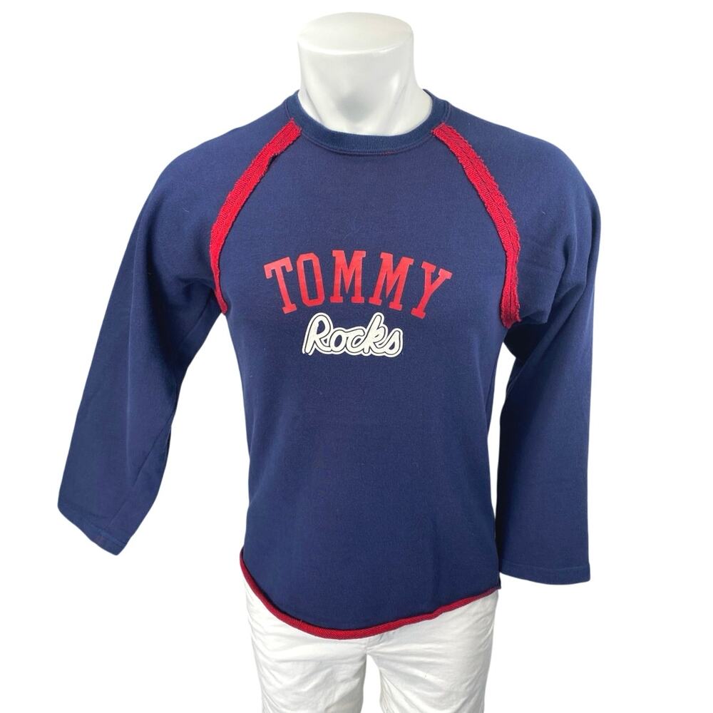Tommy Hilfiger Tommy Rocks Men's Blue Long Sleeve Graphic Tee T-shirt Top Size L